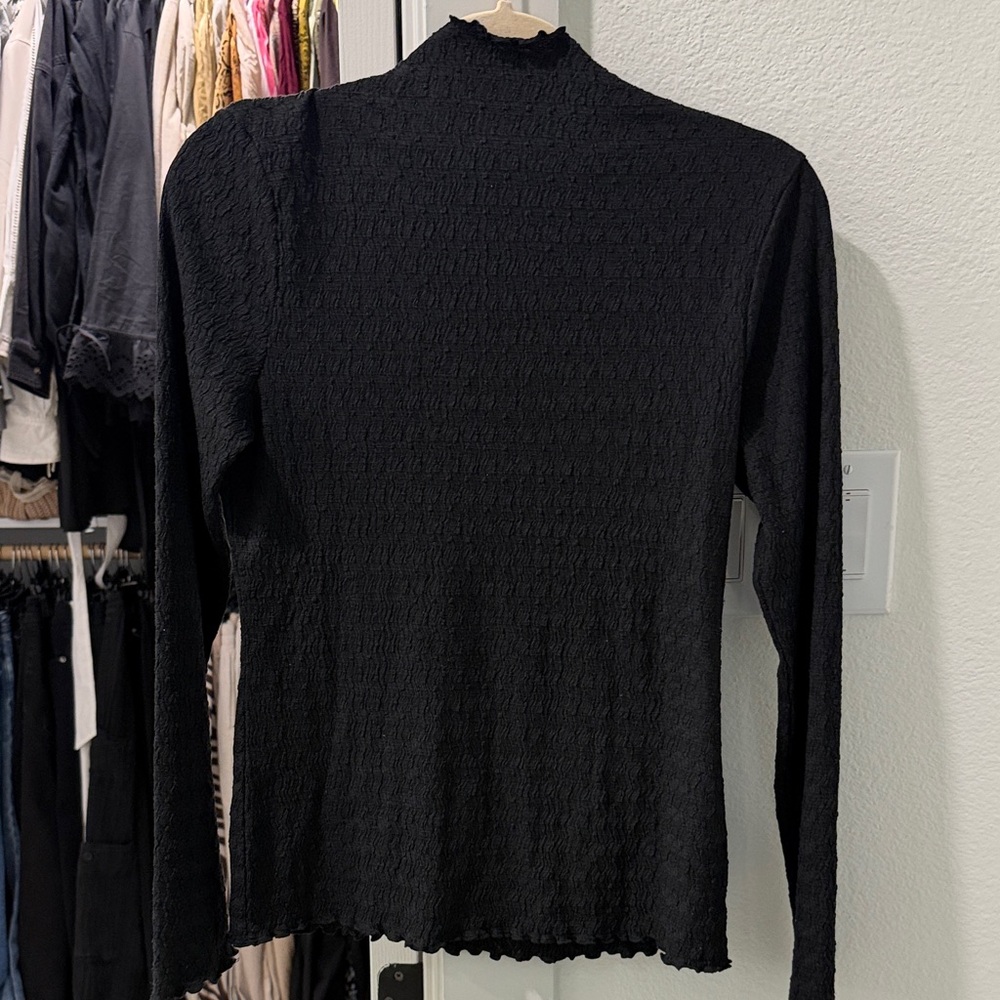 Black mock neck top